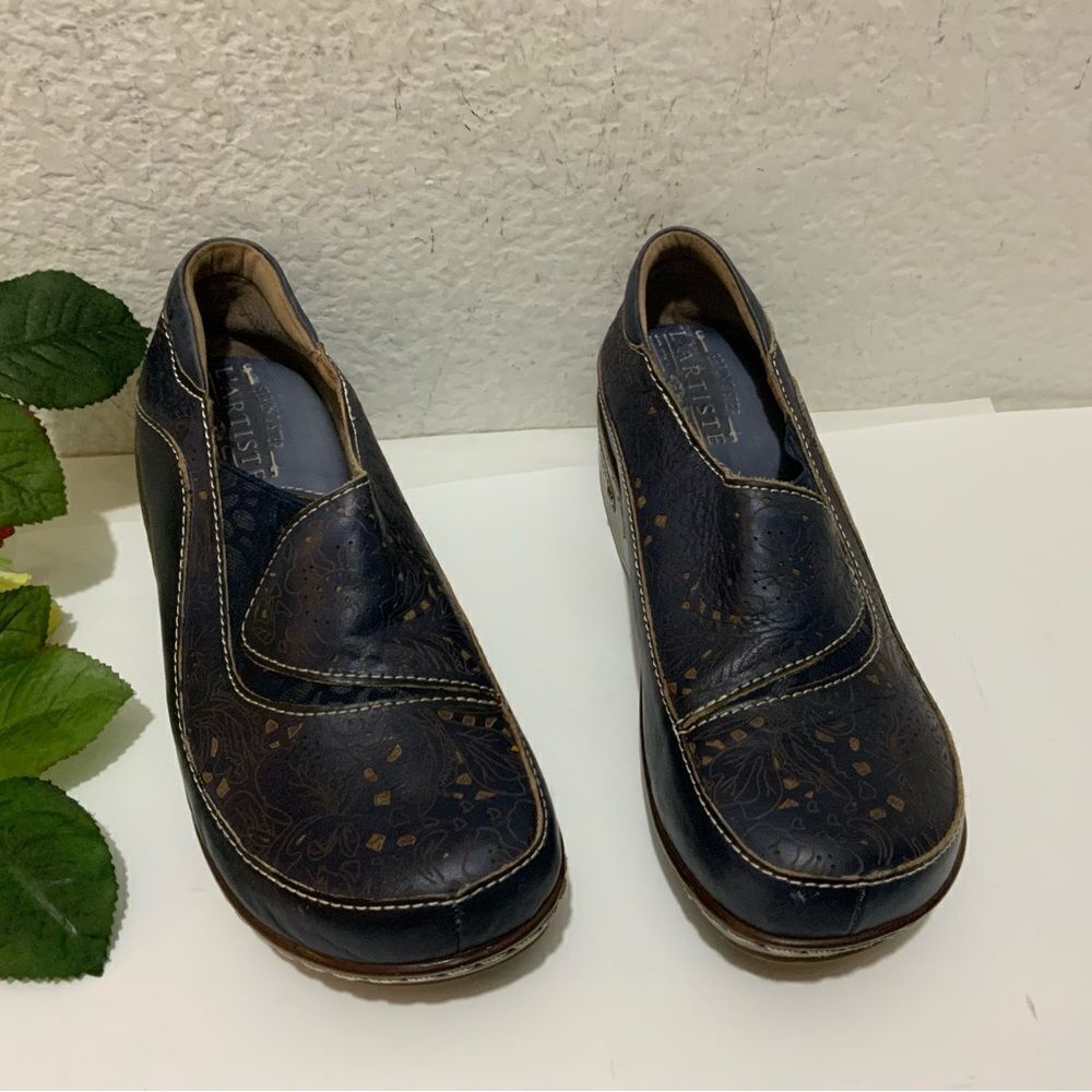 L'Artiste by Spring Step Burbank Leather Slip-On Clogs | Women's Size EU 37